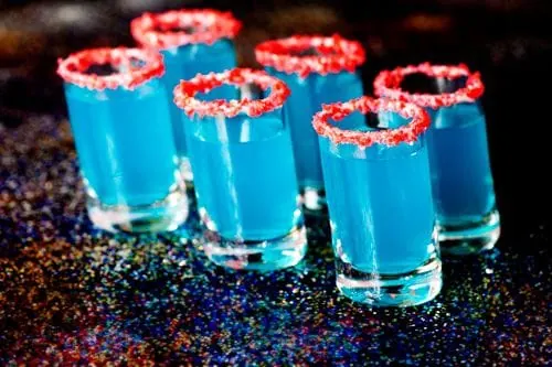 Shot line-up at the bar